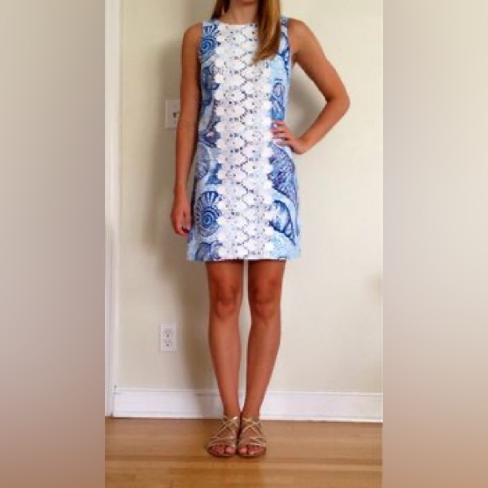 Lilly Pulitzer Stuffed Shells Shift White Mini Dress